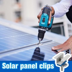 10 Pcs Adjustable Solar Panel Mounting Bracket Clamps Wide Photovoltaic Suppo…