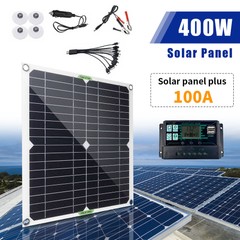 Complete Solar Panel Kit Solar 400W Power Generator 100A Home 12V Grid System