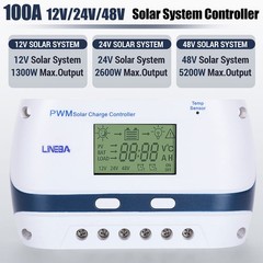 100A Solar Charge Controller 12/24/48V Battery PV Regulator Auto Focus Tracking