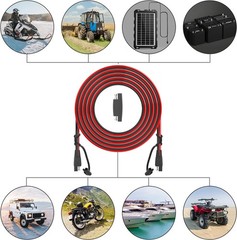 Versatile 25FT SAE Extension Cable 16AWG – Best for Batteries and Solar Panels