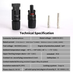 GEYA Male Female M/F Solar Panel Wire Cable Connectors IP67 &Spanner Solar Panel