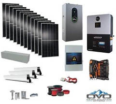 6KW Complete Offgrid Solar Kit + 6K EG4 6000XP Inverter + 14.3KW 48V EG4 Lithium