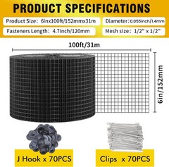 6in X 100ft Solar Panel Bird Guard,Solar Panel roof Protection net 1/2inch Me…