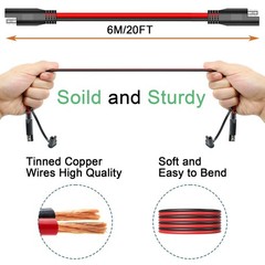 10FT 10AWG SAE Extension Cable with Quick Disconnect & Polarity Reverse Adapter