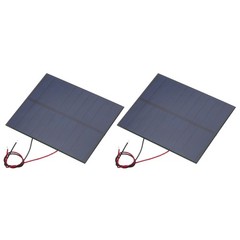 2 Mini 5V 1.15W 230mA Solar Panels with 2 Cables, 100.8×82.5mm for DIY