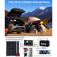 8000W Off-Grid Solar (12V/24V to 110V/220V) 2pcs Solar Panels,Charge Controlleid
