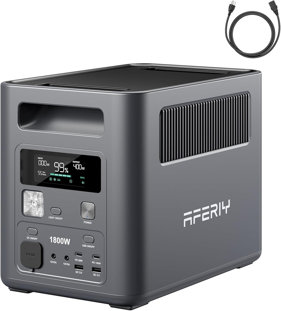Portable Power Station, 1024Wh Lifepo4 Solar Generator, 1800W(Peak 3600W) AC Out