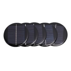 5pcs Round Solar Panel Compact Reliable Energy For DIY Projects Easy To Use