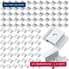 Zhengmy 100 Pack Solar Panel Mid Clamps 1.06 Inch Solar Panel Bracket Aluminium