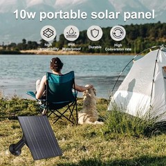 10W Solar Panel for Trail Cameras, 10400mAh Battery, Waterproof Charger, Outdoor