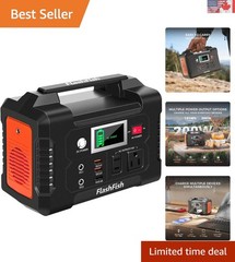 Reliable 200W Portable Power Station with AC/DC/USB Outlets – Camping Essential
