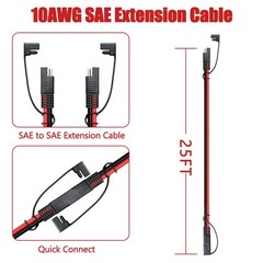 Magiktech 3/6/12/25/50 FT SAE to SAE Extension Cable 10AWG,10 Gauge 25FT SAE …