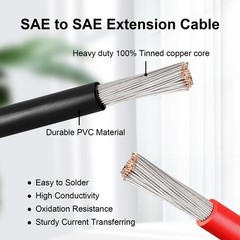 Kimbluth SAE Extension Cable 10AWG 20FT Quick Disconnect Tinned Copper Wire with