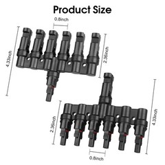 6 to 1 T Branch Connector Solar Panel Connectors Cable Splitter Coupler 1 Mal…