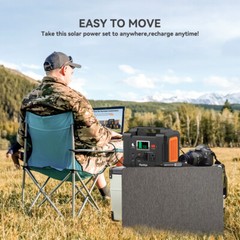 Flashfish Portable Power Station Kit 200W Solar Generator+60W Fold Solar Panel