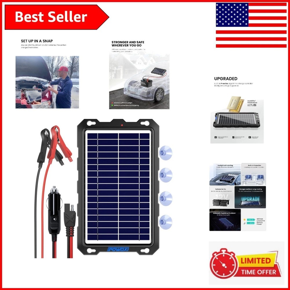 Durable 7.5W Solar Battery Maintainer with Smart Protection & Easy Installation