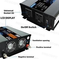 20000W Peak Solar System Kit Flexible Panel DC 12V/24V To AC 110V/220V Inverter