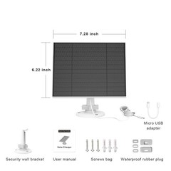 Solar Panel for Eufy Camera, 5W Solar Panel Compatible with Eufycam 3/3C/2/2 …