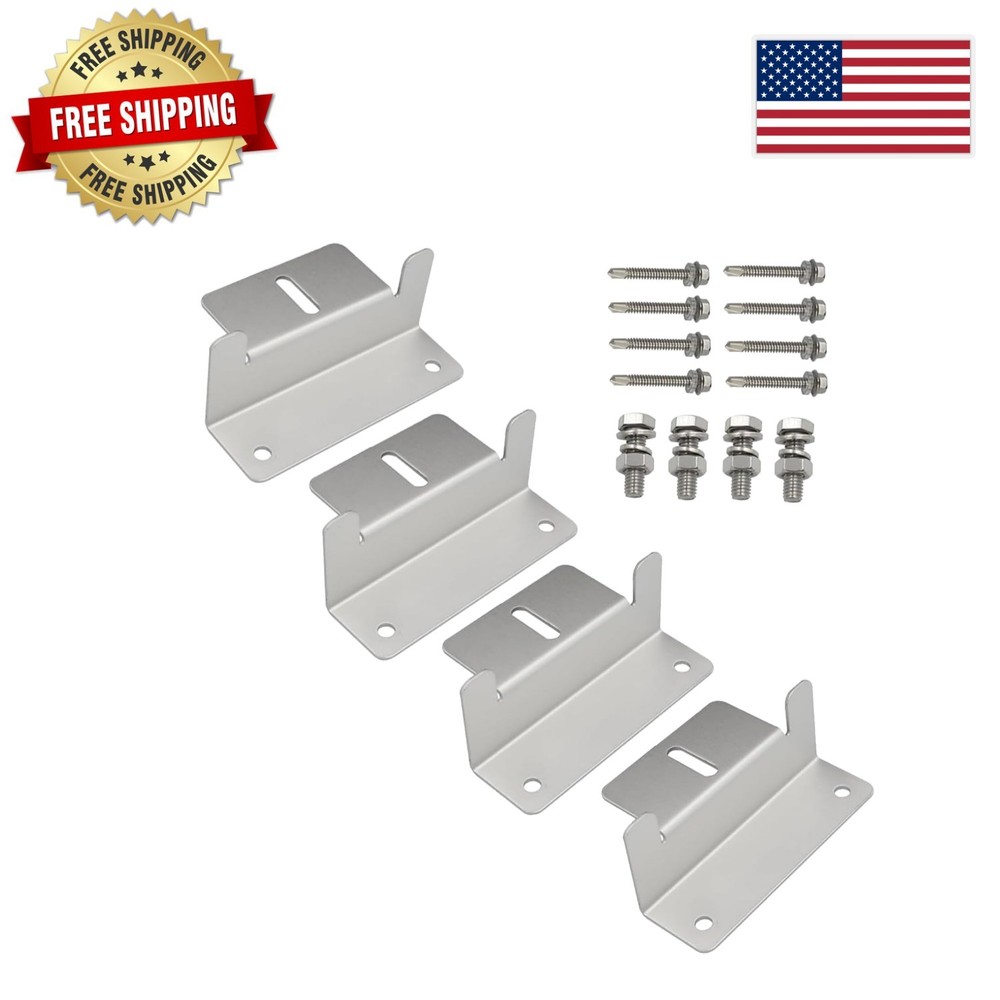 Lightweight Aluminum Solar Panel Z Bracket Kit for RVs & Trailers – Set of 4