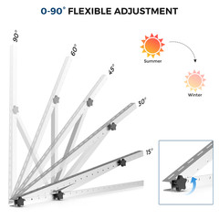45in 4Sets Solar Panel Tilt Mount Brackets System RV Flat Roof Adjustable Frame