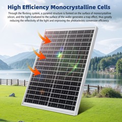 2x Solar Panels 100W 12V High-Efficiency Monocrystalline PV Module Power Charger