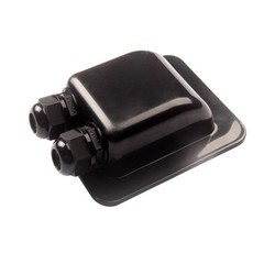 LINKSOLAR Weatherproof ABS Solar Double Cable Entry Gland,Curved Cable Connector