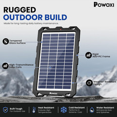 POWOXI 7.5W 12V Solar Battery Charger Trickle Maintainer Kit for Car | Smart Cha