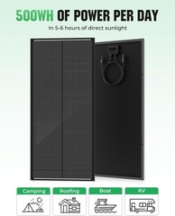 2Pcs 100W Solar Panels with 25% Efficiency for RV and Marine Use