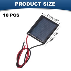 10Pcs 1V 0.08W 80mA Mini Solar Panels with Cable