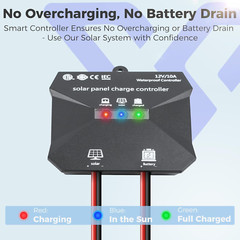 Mantenedor Del Cargador De Bateria Solar 20 W Y 12 V Impermeable Para Coche