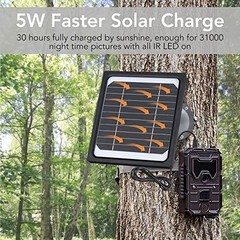 5W 12V Solar Panel Kit for Trail Cameras – Waterproof Charger with 5200mAh Batte
