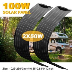 WUZECK 100W Flexible Home Solar Panel Kit Monocrystalline Off-grid for RV Marine