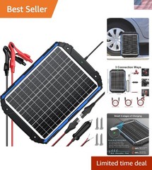 Efficient 12V Solar Battery Charger & Maintainer – Plug and Play Installation