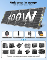 Portable 400 Watt Solar Panel, 39V 400W Foldable Panel Solar Charger Lightweight