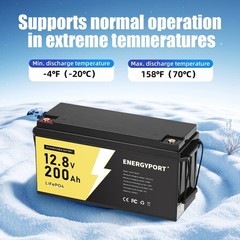 Lot 2560Wh 12V 200AH LiFePO4 Battery BMS Deep Cycle for RV Solar Trolling Motor