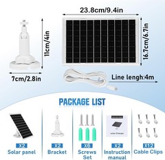 Fast Charging 8W Solar Panel for Bird Feeder Cameras – 360° Adjustable & 2 Pack
