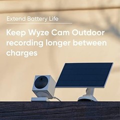 WYZE Solar Panel – Compatible Cam Outdoor, Continuous Power with 2.5W 5V Char…