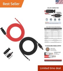 10AWG Solar Extension Cable – 10FT Weatherproof and Corrosion Resistant Design