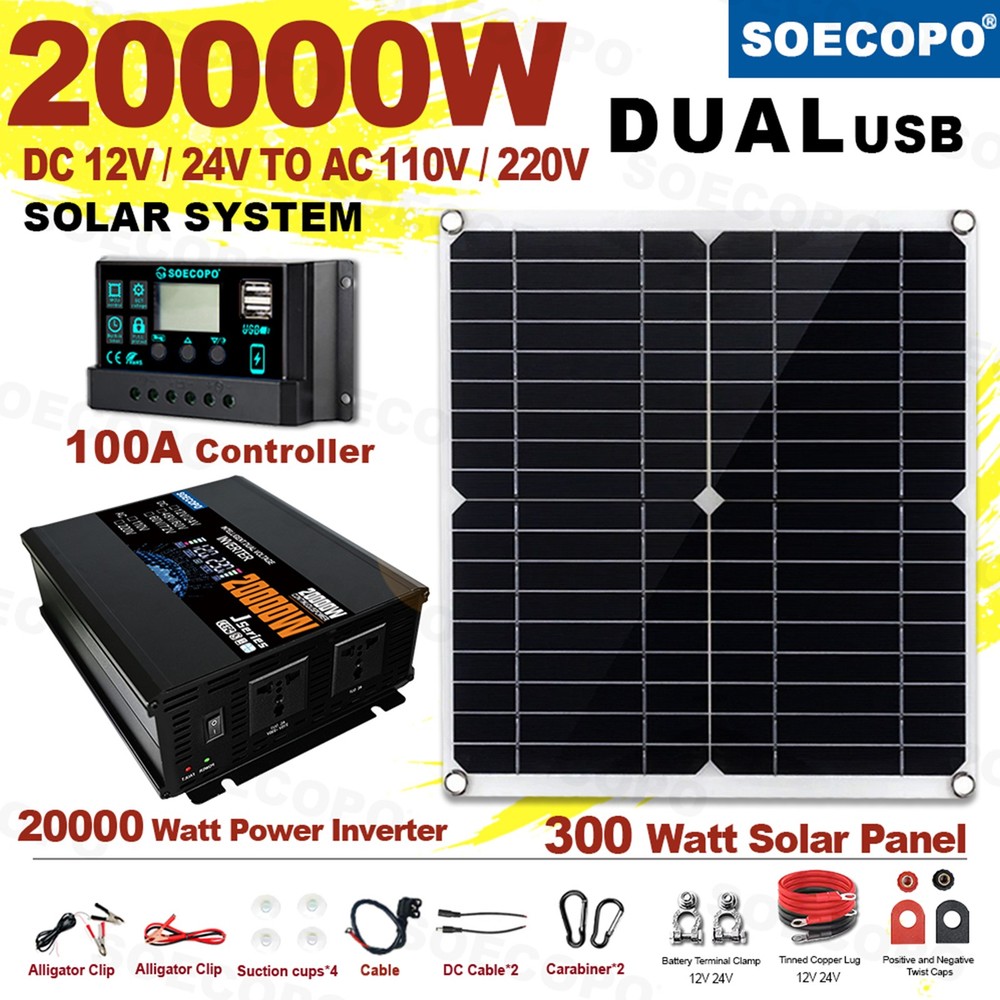 20000W Off-Grid Solar Power Kit – 110V/220V Complete System for Home