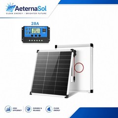 50W Solar Panel Controller Kit 12V Mono Off-Grid Battery Home RV Camping Boat