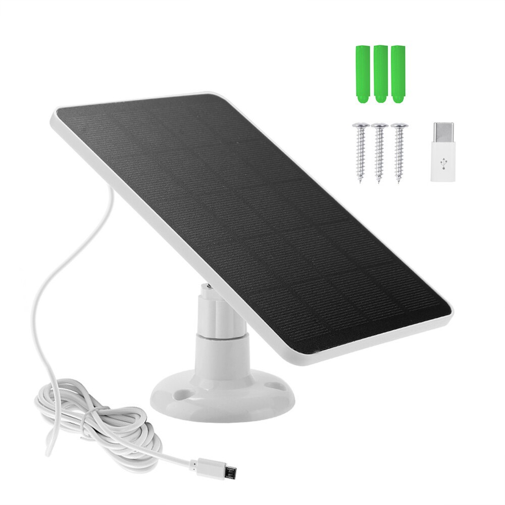 4W 5V Solar Cell Panel Charger USB for Security Camera Home Light Doorbell Ring