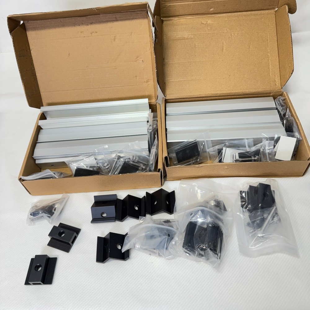 Solar Panel Bracket Kit, 12 Pcs Aluminium Mounting Rail 30mm/35mm Include