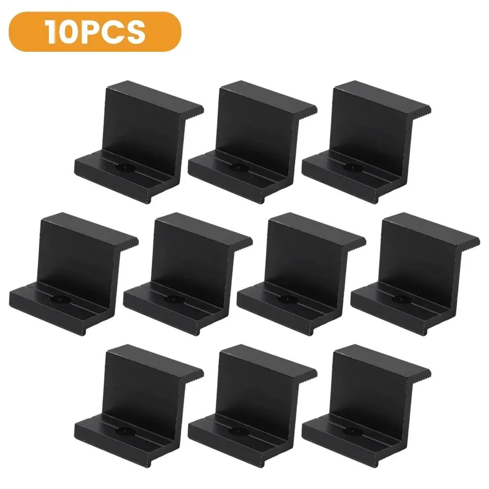 10Pcs Solar Panel End Clamps Aluminum Alloy AntiCorrosion PV Mounting Accessorie