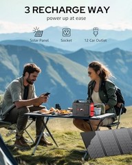 Portable Solar Generator 200W Peak, 100W Rated, 146Wh Power Station with 40W Pan