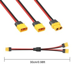 XT60 Y Splitter Extension Cable 12 AWG XT60 Female to Dual Male Connector Ada…