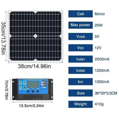 20W Solar Panel Kit 10A Charger Battery Charger Kit Maintainer Boat Car RV