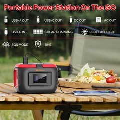 Power Station 120W, Outdoor Power Bank Generator with AC Outlet, External Batter