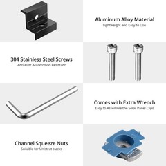 10Pcs Solar Panel Mounting Bracket Clamp Solar System Accessories End Clamp