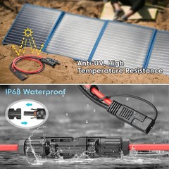 Versatile 2FT SAE to Solar Adapter Cable – 10AWG, Perfect for RVs & Generators