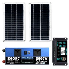 8000W Solar Power Kit Inverter, 2pcs 200W Solar Panels & 100A ControllerRd